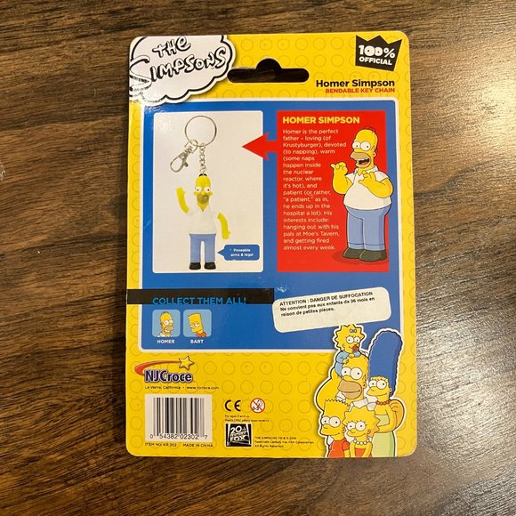 The Simpson's - Homer Simpson 2 1/2"  Bendable Keychain 2014 - Picture 3 of 4